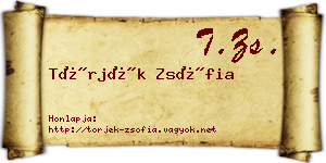 Törjék Zsófia névjegykártya